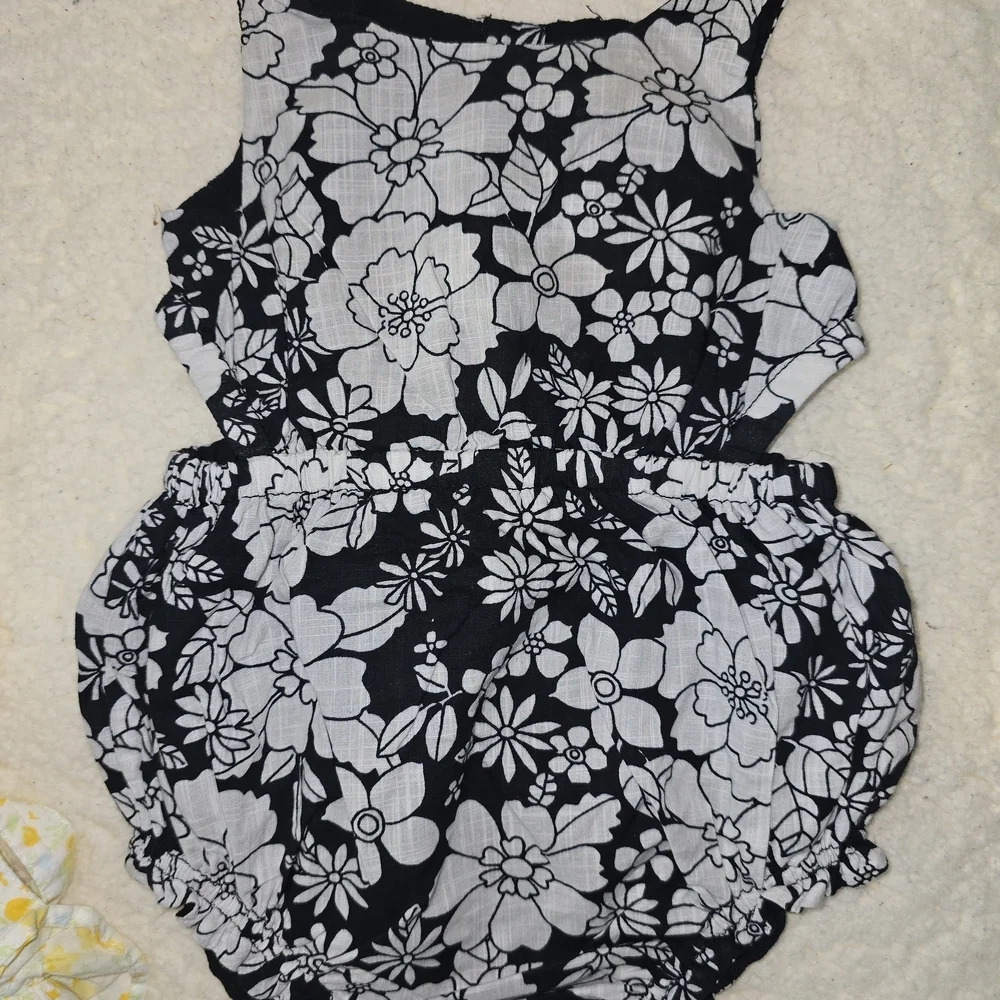 Joie Floral Yellow and Black Kids Bodysuits